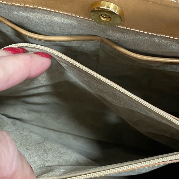 Vintage BRAHMIN PalmTree Bamboo Handles Woven Leather Handbag Crossbody Tropical - Picture 11 of 15